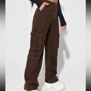 SHEIN High Waisted Flap Pocket Cargo Jeans!